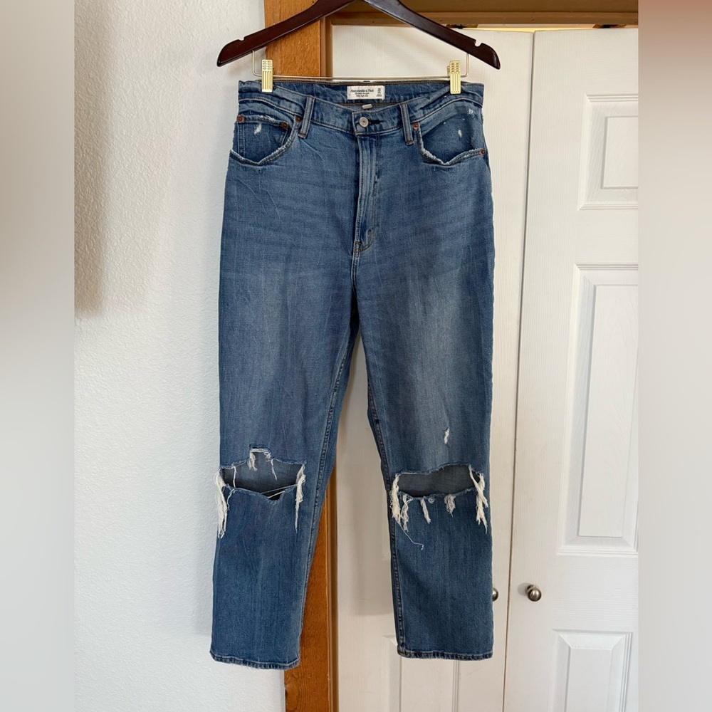 Abercrombie The Ankle Straight Ultra High Rise, Curve Love size 30/10 Long